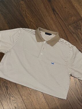 Southern Marsh Tan and White Striped Polo